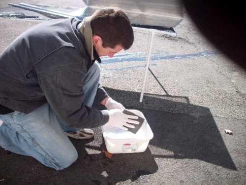 Using Alumiprep to wash parts.