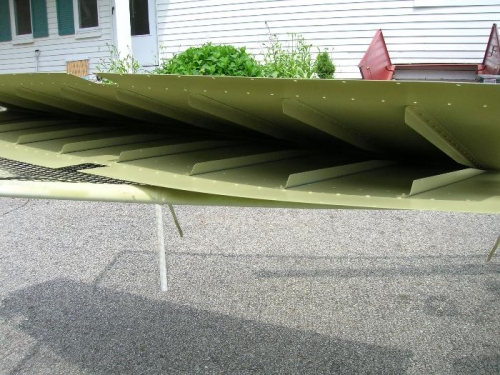 Pic showing the interior of rudder skin after prime.