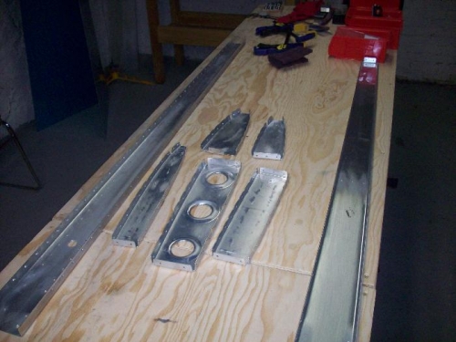 Left HS parts, deburred, and dimpled.