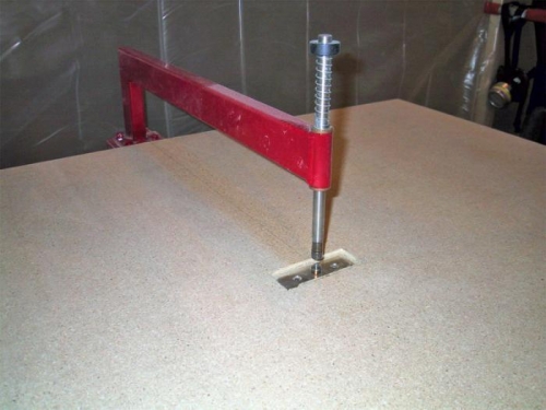 The key to a successful dimpling table is making sure the tabletop is level with the dimple die.
