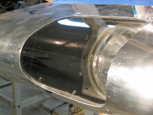 The completed landing light lens.