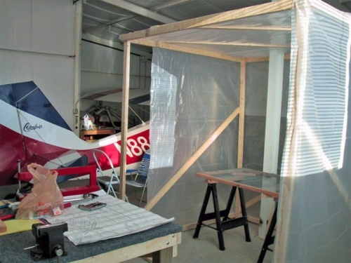 Building an airplane in a hangar with an airplane in it is not the optimum situation, but hey...