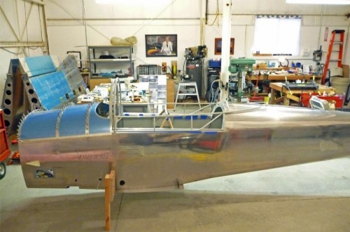 Overall view of fuselage with forward skin in place.