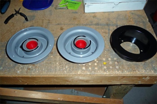 Grove wheels, disassembled and ready to have the bearings repacked.