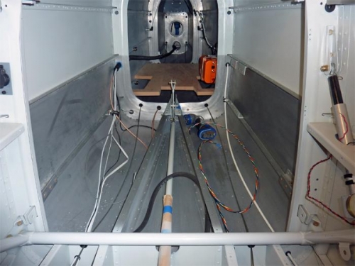 Wiring is starting under the aft baggage compartment.