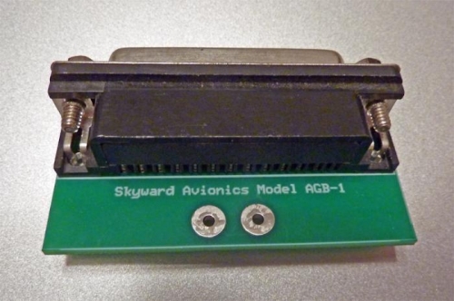 The female D-sub socket, mounted to the PC board.
