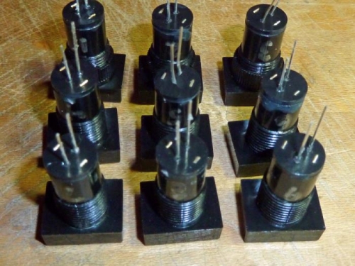 The assembled annunciator panel lamp fixtures.