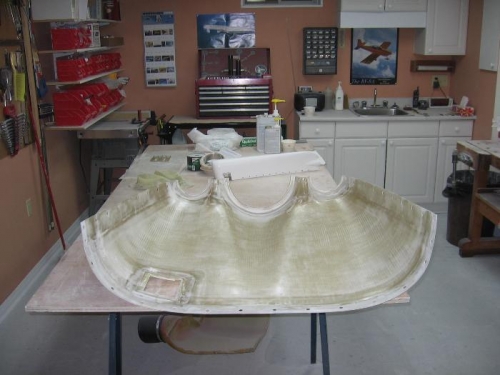 Upper cowling outer face sanded and  inner face micro applied a second time