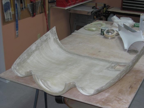 Upper engine cowling sanded after the second micro application
