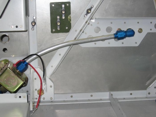 Electric fuel pump to gascolator fuel line installed