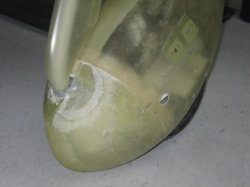 Nose wheel fairing forward section blister added