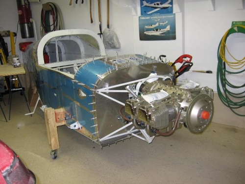 O-360-A1A bolted to the engine mount