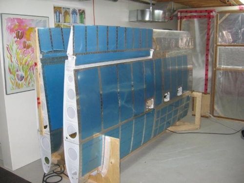 Aileron and flap installed on the left wing