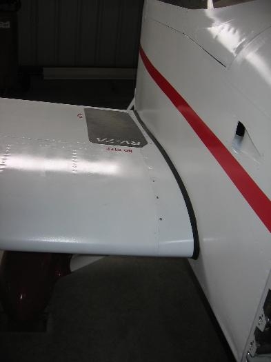 Right wing to body fairing installed