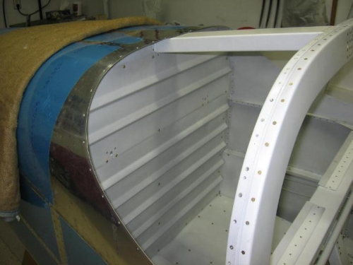 Trial fitting of the aft baggage bulkhead cover