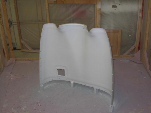 Upper engine cowling painted