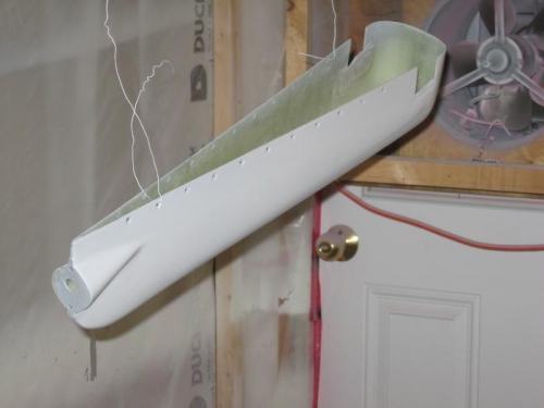 Rudder lower fairing painted
