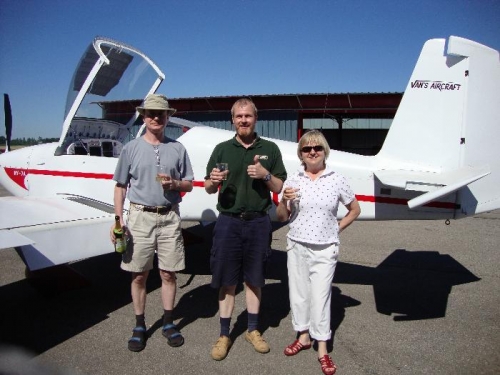 A toast to a successful first flight