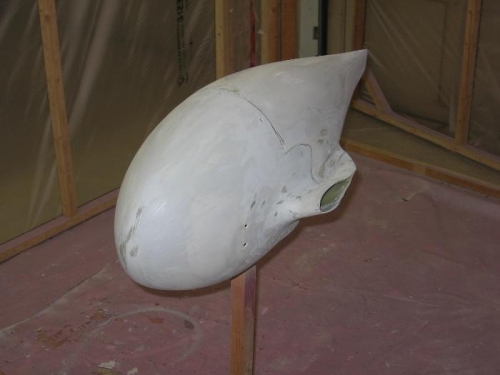 Main wheel fairing sanded and ready for priming