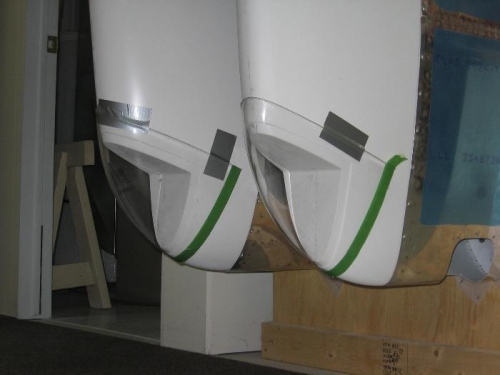 Wing tip fairing nav light lens fitted for trimming