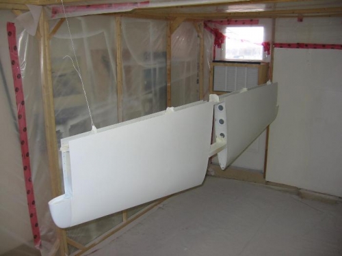 Horizontal stabilizer painted