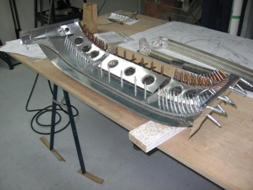 F-7128 canopy skin reinforcement brace match drilled