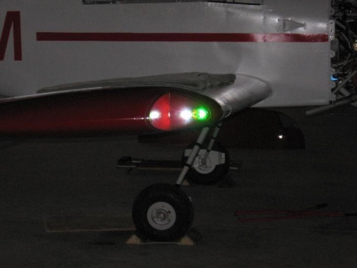 Right wing navigation and strobe light installation completed