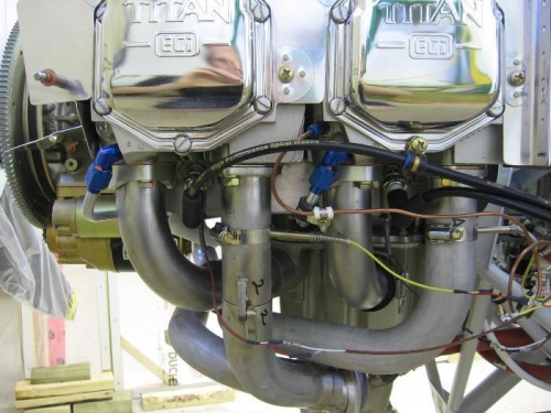 Cylinders 2 & 4 lower spark plug leads installed