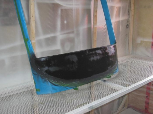 Forward canopy skin anti glare surface painted