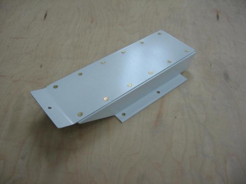 Elevator push rod tunnel cover riveted