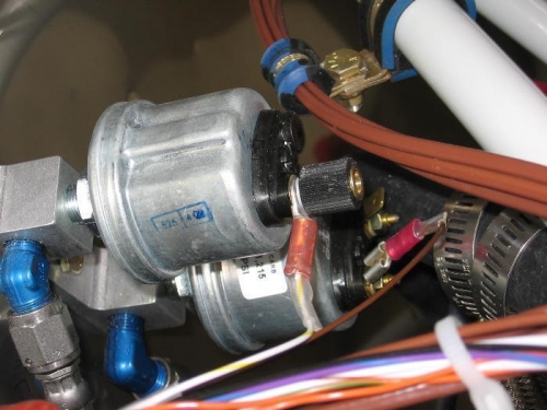 Fuel and oil pressure switches wired