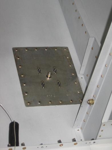 Fuselage skin doubler installed for antenna mounting