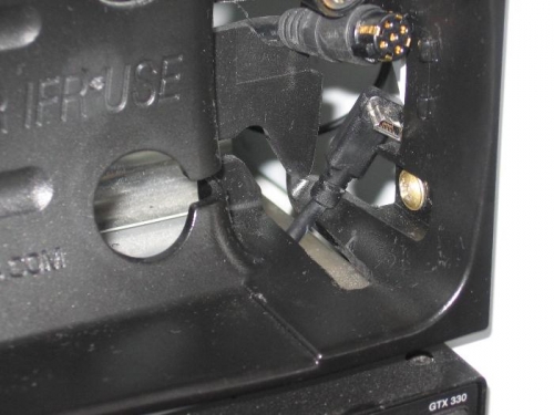 Garmin 496 GPS dock XM antenna cable connector slot lengthened