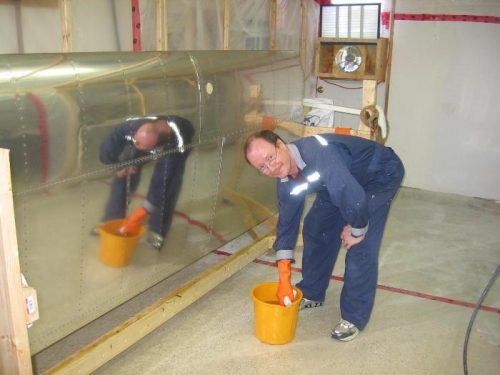 Left wing paint preparation