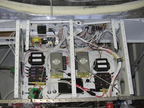 Electrical harnesses bundled and tied