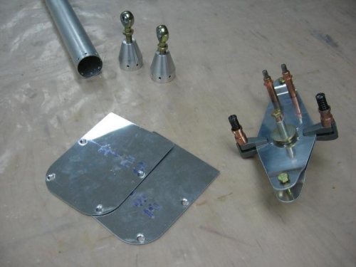 Elevator bellcrank & pushrod and aft fuselage cover plate