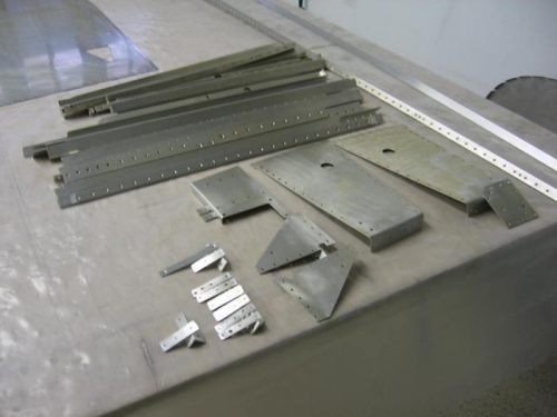 Longerons, ribs, gussets, webs, etc... prepared for priming