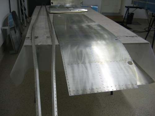 F-718 longerons and F-770 forward side skin ready for priming