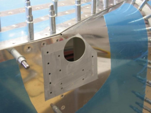 The F-770 forward side skin prep for step mounting