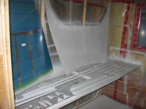 Primed upper aft fuselage skins, etc...