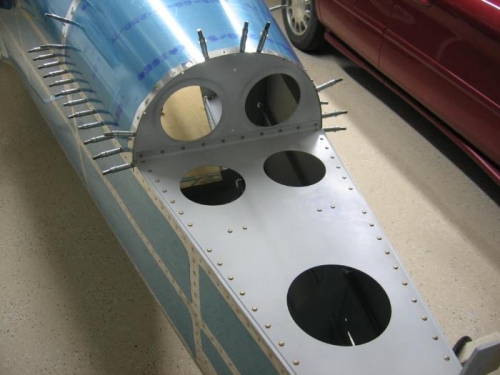 F-709 bulkhead riveted to the F-714 aft deck