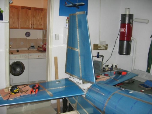 The vertical stabilizer mounted