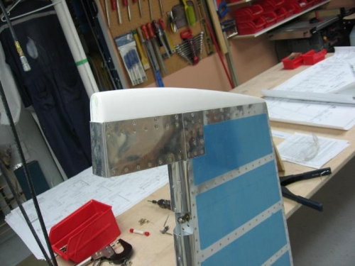 Rudder fairing installed