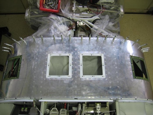 Fuselage upper forward skin riveted