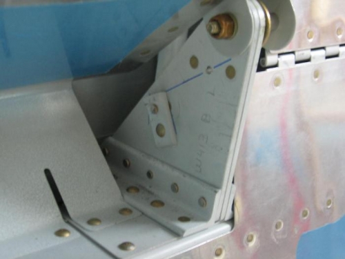 Left aileron up stop