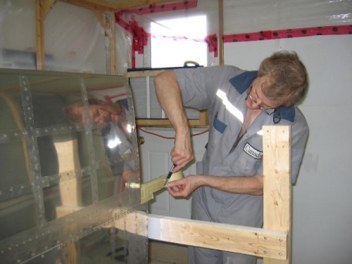 Right wing preparation for priming and painting