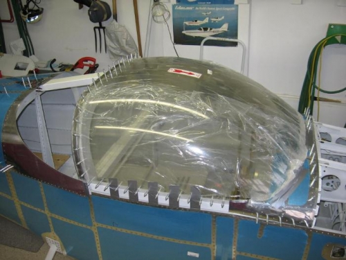 Canopy drilled and clecoed