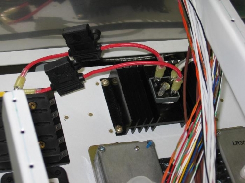 Main buss to essential buss diode cable with fuses installed