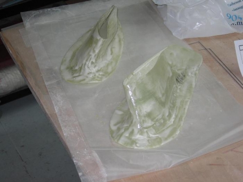 Main gear upper intersection fairings sanded and micro applied