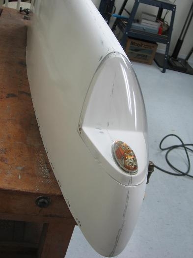Navigation light test fitted in the wing tip fairing